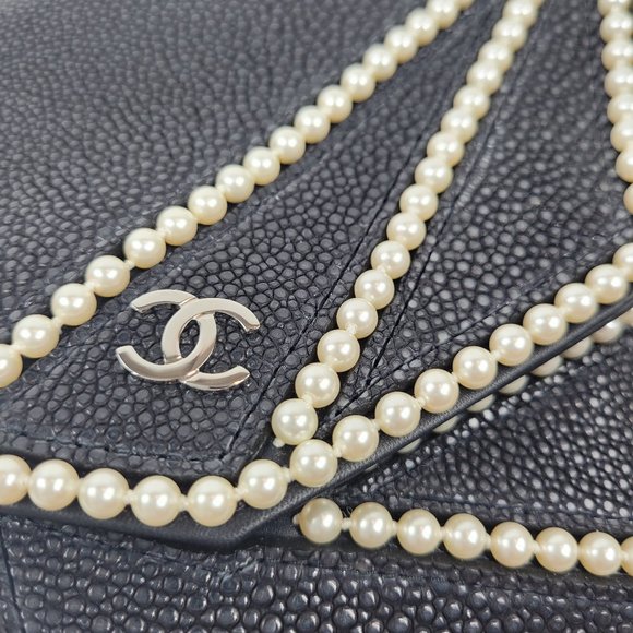 RARE! NEW Chanel Midnight Swim Pearl Origami Clutch - Picture 3 of 12